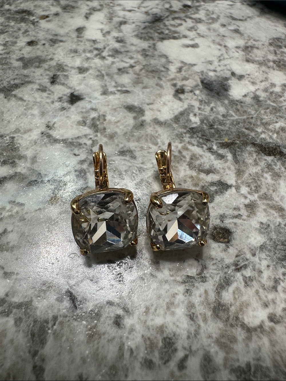 Kate Spade Gold-Tone Clear Crystal Drop Earrings - Women Jewelry